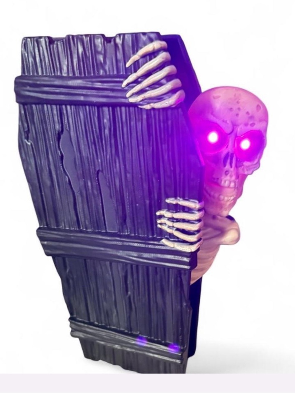 Spooky Village Skeleton Decor Sound Activated Animated Opening Sound Effects NWT